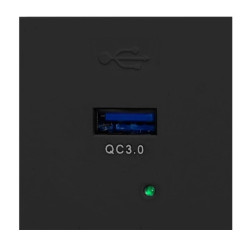 NOEN USBQ, port modułowy 45x45mm z ładowarką USB quick charge 3A/5V 2A/9V 1,5A/12V, czarny Wymaga zastosowa,OR-GM-9010/B/USBQ