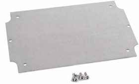 Mounting plate, steel, (L x W x H) 106.68 x 167.3 x 1.63 mm, gray, for series 1554/1555, 1554HPL