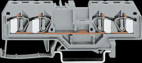 281-652 4-conductor feed-through terminal block, 4 mm², grey