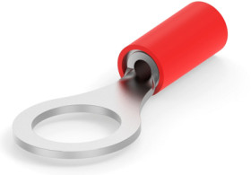 Insulated ring cable lug, 0.8-0.9 mm², AWG 18, 7.92 mm, M8, red, 2-320572-4