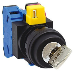 Key switch, illuminable, groping, 2 Form A (N/O), waistband round, stainless steel, front ring stainless steel, trigger position