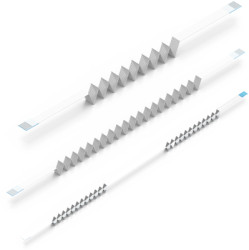 Foldable FFC jumper cable, 30 pole, pitch 1 mm, PET, white/blue, 686730141001