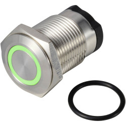 TRU COMPONENTS TC-13224148 Pushbutton Switch Green IP65 36V DC/AC 2A Momentary