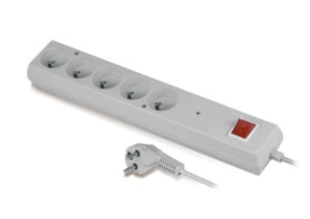 Listwa przeciwprzepięciowa PS-5P 5-gniazd z/u 10A 5m /OMY 3x1/ szara
