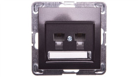 Impresja Gniazdo Telefoniczne Podwójne Rj11 Równoległe Antracyt Gpt-2Yr/M/50