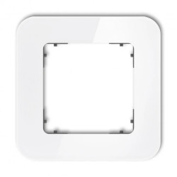 ICON Ramka uniwersalna pojedyncza zaokrąglona - efekt szkła (ramka: biała spód: grafitowy mat 0-28-IRSZ-1