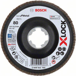 Bosch 2608621765 X-LOCK Flap Disc 115mm Long-Lasting Metal Grinding