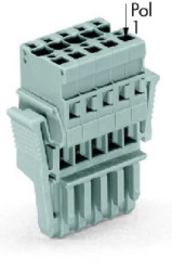 Gniazdo X-COM 1-przewodowe 12-biegunowe szare 769-112/021-000 /10szt./