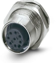 Panel socket, M12, 8 pole, solder pins, SPEEDCON locking, straight, 1239962