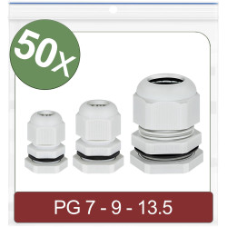 Quadrios 24CA403 Cable gland Grey Polyamide PG7 PG9 PG13.5 50 pcs