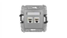 Mini Gniazdo Telefoniczne Podwójne 2Xrj11 4-Stykowy Beznarzędziowe Srebrny...