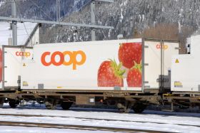 Wagon kontenerowy KATO 7074103 Pojemnik Coop truskawka WAB26 & sałata WAB30