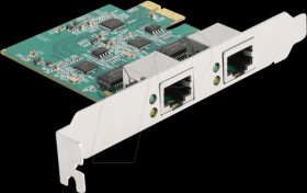 88101 Network card, PCIe, 2.5 Gigabit Ethernet, 2x RJ45
