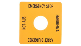 Tabliczka Opisowa Żółta 50X50mm Emergency Stop Sqt1 058874