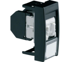 systo Gniazdo informatyczne z polem opisowym 1x RJ45 kat. 6 UTP 1M czarny WS219N HAGER