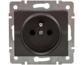 LOGI Gniazdo pojedyncze 2P+Z z przesłona styków śrubowe 16A 250V Grafit 25267