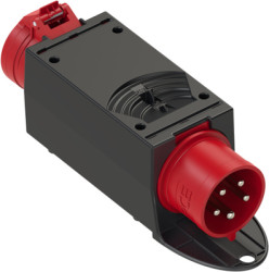 CEE adapter, 5 pole, 16 A/400 V, 32 A/400 V, black/red, IP44, 9436422