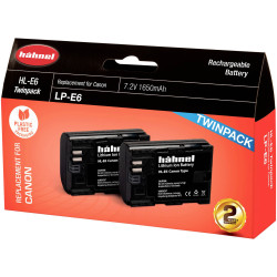 H&#xE4;hnel 10001601 HL-E6 Camera Battery 2x LP-E6 7.2V 1650mAh Protected