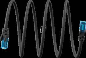 79185 Patch cable ultra-flexible, Cat.6a, U/UTP, black, 1 m