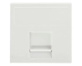 Simon Connect Płytka K45 gniazda teleinformatycznego pojedynczego 1xRJ płaska z przesłoną czysta biel K76/9