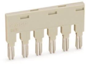 Ridge bridge, 6-position, 18 A, insulated light gray for bridge shaft, 859-406