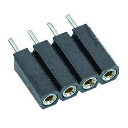 4 Way 2.54mm Single In Line SIL Socket