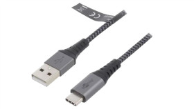 Usb-C/A-Txt/2.0 Kabel Usb 2.0 Usb A Wtyk, Usb C Wtyk 2M 480Mbps Tekstylny