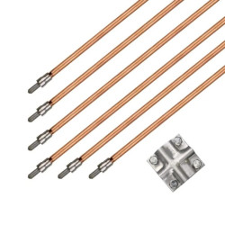 Uziom kompletny kuty pomiedziowany / miedziowany St/Cu powłoka 100 um Cu 14,2mm 6m