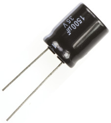 Kondensator 1500μF 35V dc Radialny, Otwór przelotowy Panasonic roztaw: 7.5mm 16 (Dia.) x 20mm