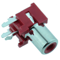 Red RCA Right Angle PCB Phono Socket