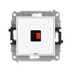 MINI Mechanizm gniazda głośnikowego pojedynczego, bez pola opisowego biały mat 25MGGBO-1