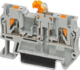 Knife disconnect terminal, push-in connection, 0.34-4.0 mm², 2 pole, 20 A, 6 kV, gray, 3270079