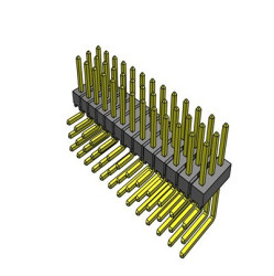 Listwa stykowa PCB 39-pinowe TSW raster: 2.54 mm Kąt prosty 3-rzędowe Samtec Otwór przelotowy465 V Bez osłony