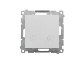 SIMON 55 Wyłącznik schodowy podwójny z podświetleniem bez piktogramu szybkozłącza aluminium mat TW6/2L2.01/X/143 KONTAKT SIMON