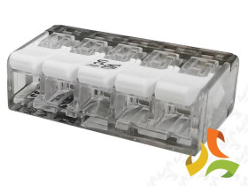 Szybkozłączka instalacyjna 5x0,2-4mm2 450V 32A transparentna z okienkiem testowym E03-P055-100 BEMKO