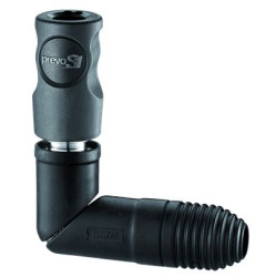 Obrotowa szybkozłączka bezpieczna PREVOST G 3/8 żeńskie rodzaj Żeński Gwint żeński Korpus z materiałów kompozytowych