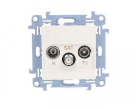 Simon 10 Gniazdo antenowe R-TV-SAT końcowe białe IP20 CASK.01/11