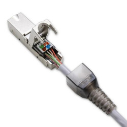 Qoltec Wtyk RJ45 beznarzędziowy STP CAT6A JACK PIN T568B T568A