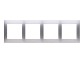 SIMON 54 Ramka 4 poczwórna srebrny mat uniwersalna do puszek karton-gips IP20/IP44 DRK4/43 KONTAKT SIMON