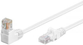 CAT 5e kabel krosowy, 1x 90° kątowy, U/UTP, biały, 0,5 m