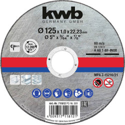 kwb 711812 cutting disc 125mm for high-quality thin cuts in steel
