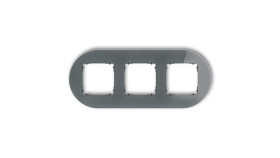 Icon Ramka Uniwersalna Potrójna Okrągła - Efekt Szkła (Ramka: Grafitowa Spód:...