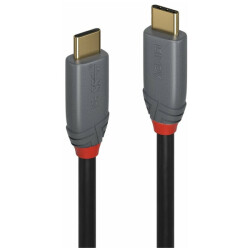 Lindy 36903 2m USB 3.2 Type C Cable, 5A PD, Anthra Line