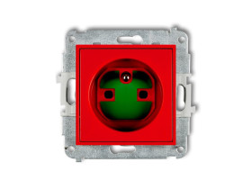 MINI Gniazdo pojedyncze z uziemieniem DATA z kluczem czerwony MGZK KARLIK