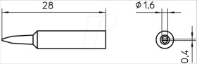 T0054485199 XNT A soldering tip, Ø 1.6 mm