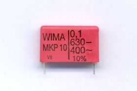 KONDENSATOR POLIPROPYLENOWY AUDIO 100nF/630V r=22,5mm WIMA MKP10 (KPP0100-630-WIM10)