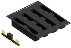 Pin header, 15 pole, pitch 2.54 mm, angled, black, SLLP5SMD06615GBTR