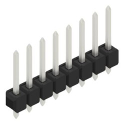 Pin header, 8 pole, pitch 2.54 mm, straight, black, 10054014
