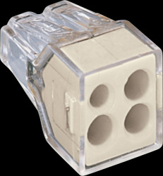 773-124 Junction box connector, 2.5 mm², 4 conductors, grey, transparent