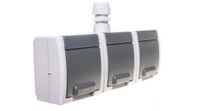 Aquant Gniazdo Hermetyczne Potrójne Natynkowe Z Uziemieniem Ip65 1243-65